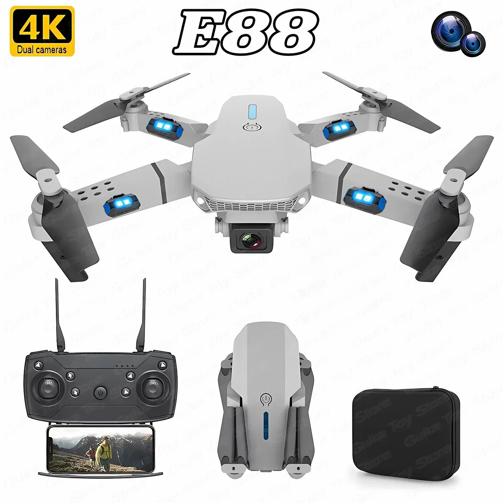 Drone Ae Rc - E88 Pro WIFI FPV Drone Wide