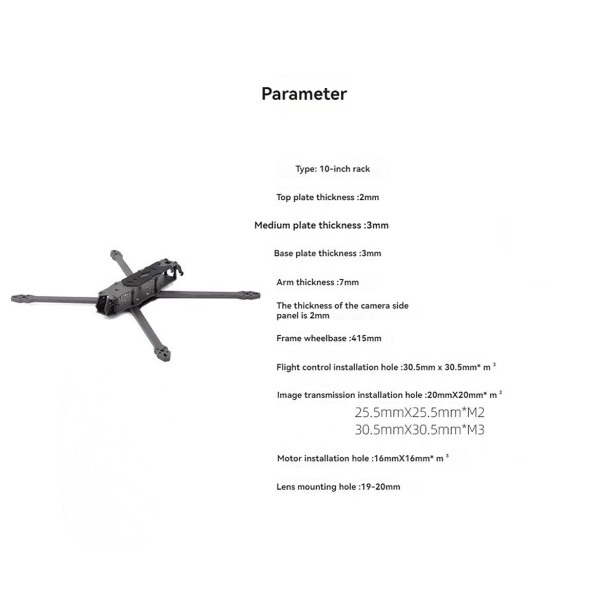 Rama drona FPV L70A MY10 10 ca – Carbon Fiber Drone Arm recenzja i cena